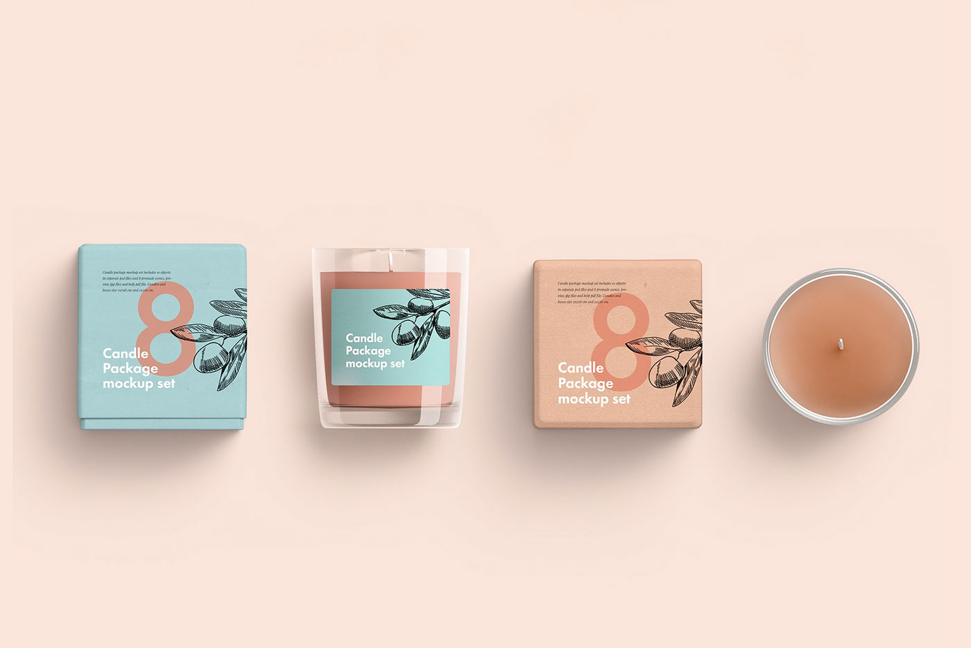 Mockup giftbox box package candle Aromatherapy Packaging branding  psd free