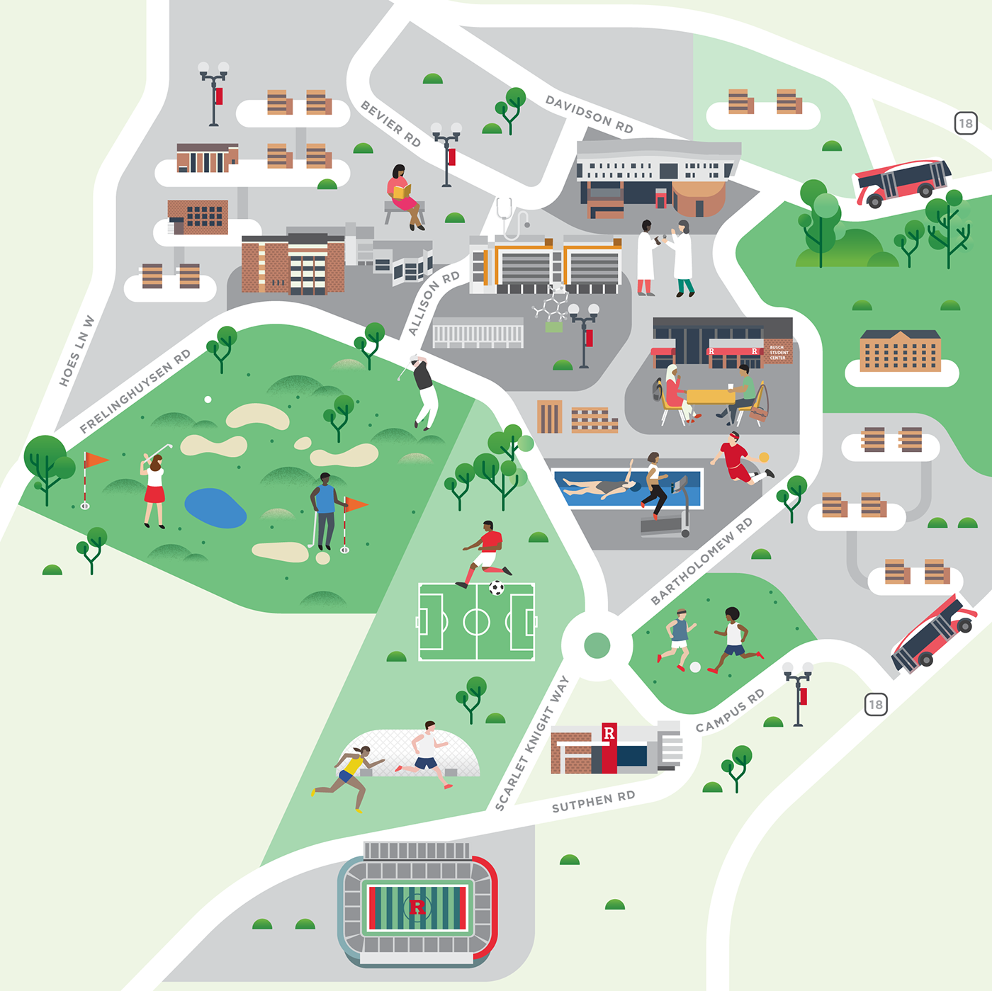 map University campus infographic building school maps chart diagram city