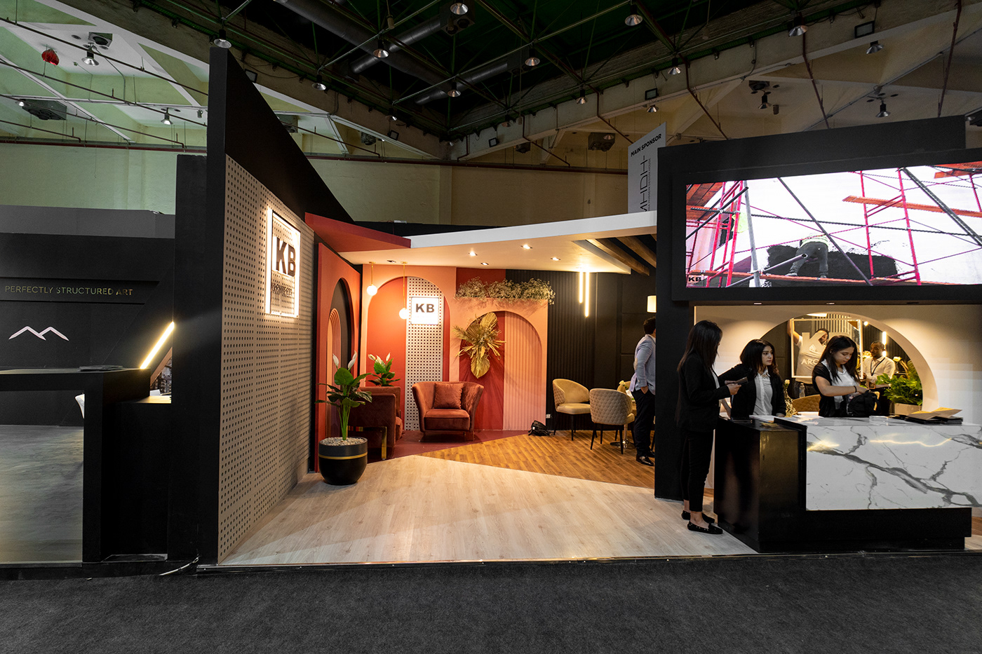architecture booth brand identity elegant Event Exhibition  interior design  luxury Retro vray