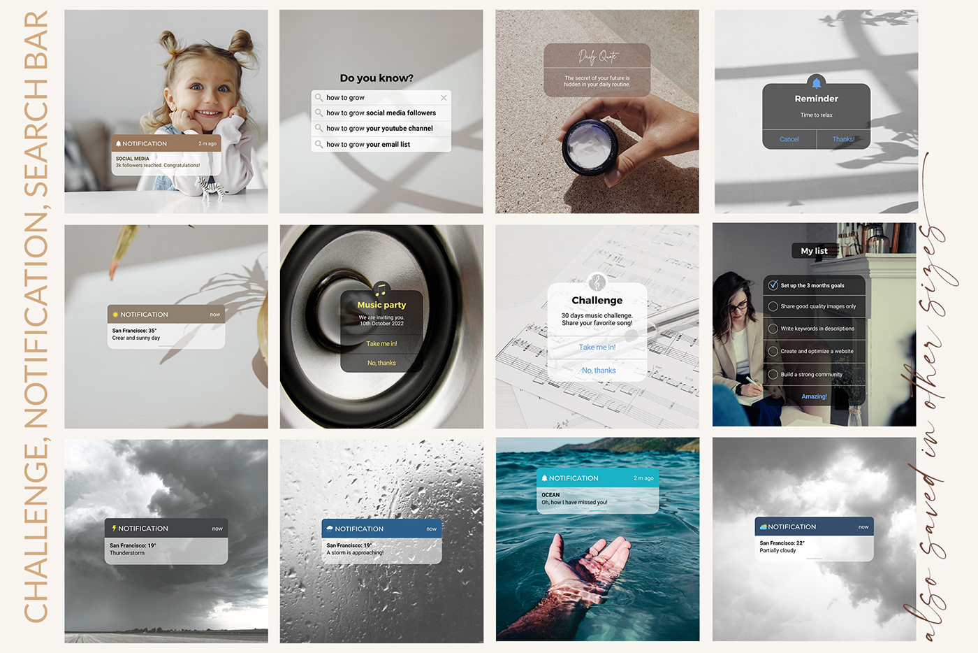 Canva Templates Instagram Post notification Pinterest Pin Design reminder social media social media marketing
