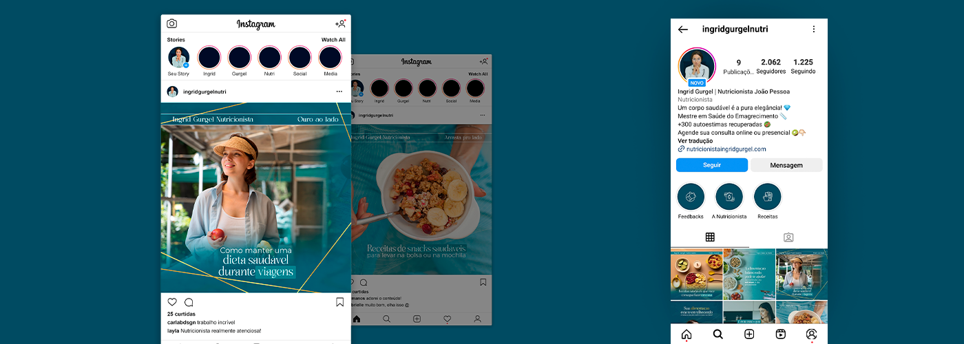 Perfil estratégico para Instagram com design atrativo
