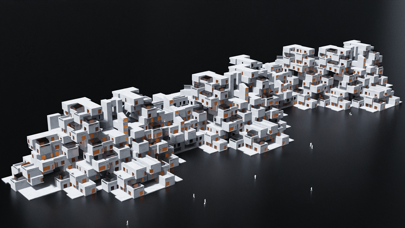 architecture blender Digital Art  motion graphics  politecnico di milano moshe safdie architect Habitat67