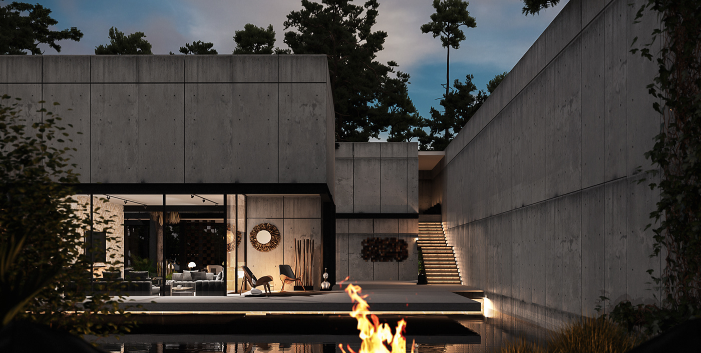 3dmax Villa house forest vray Photographie Photography  CGI architecture design