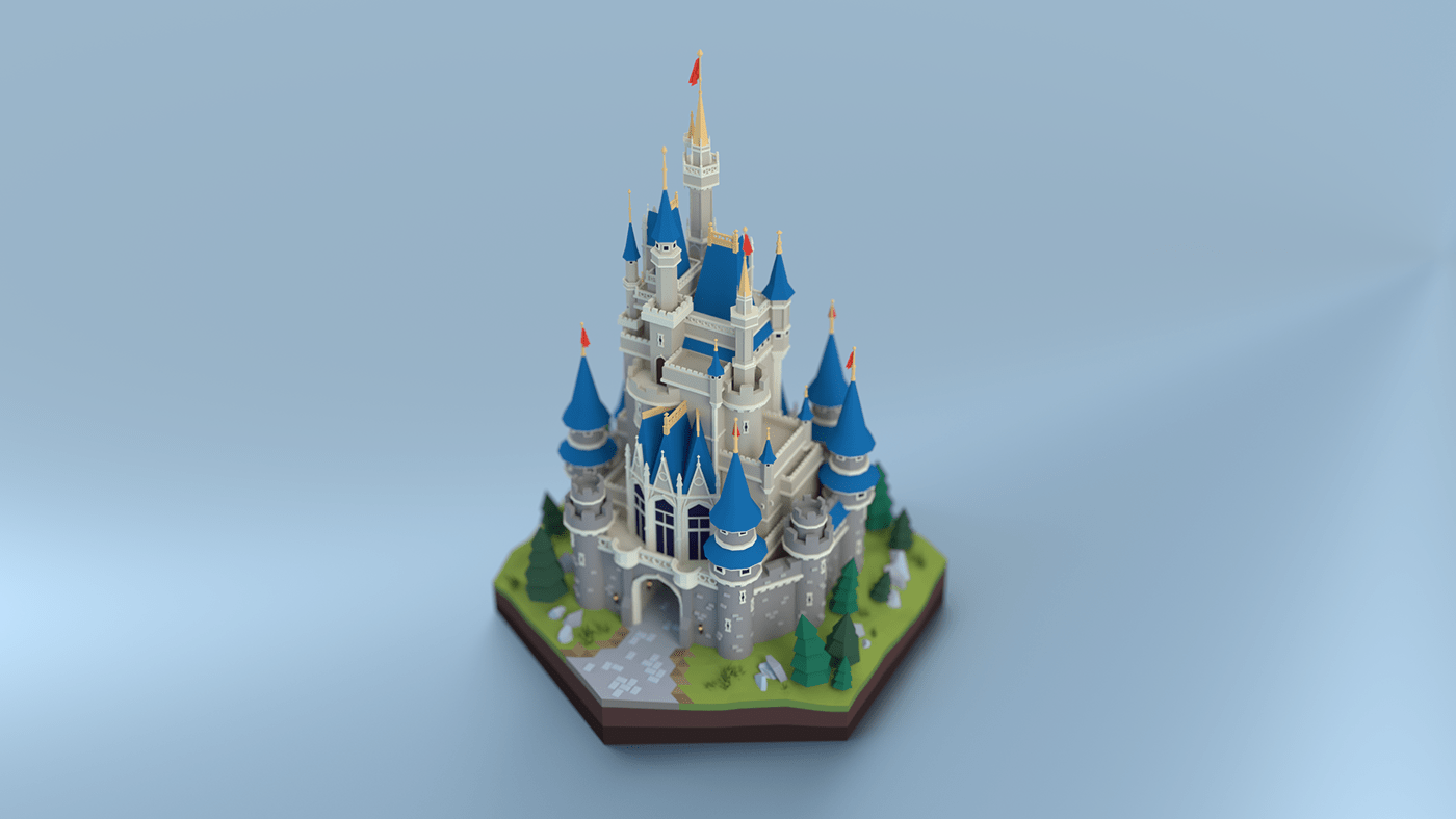 3D modeling blender blender 3d 3d modeling Disney Castle