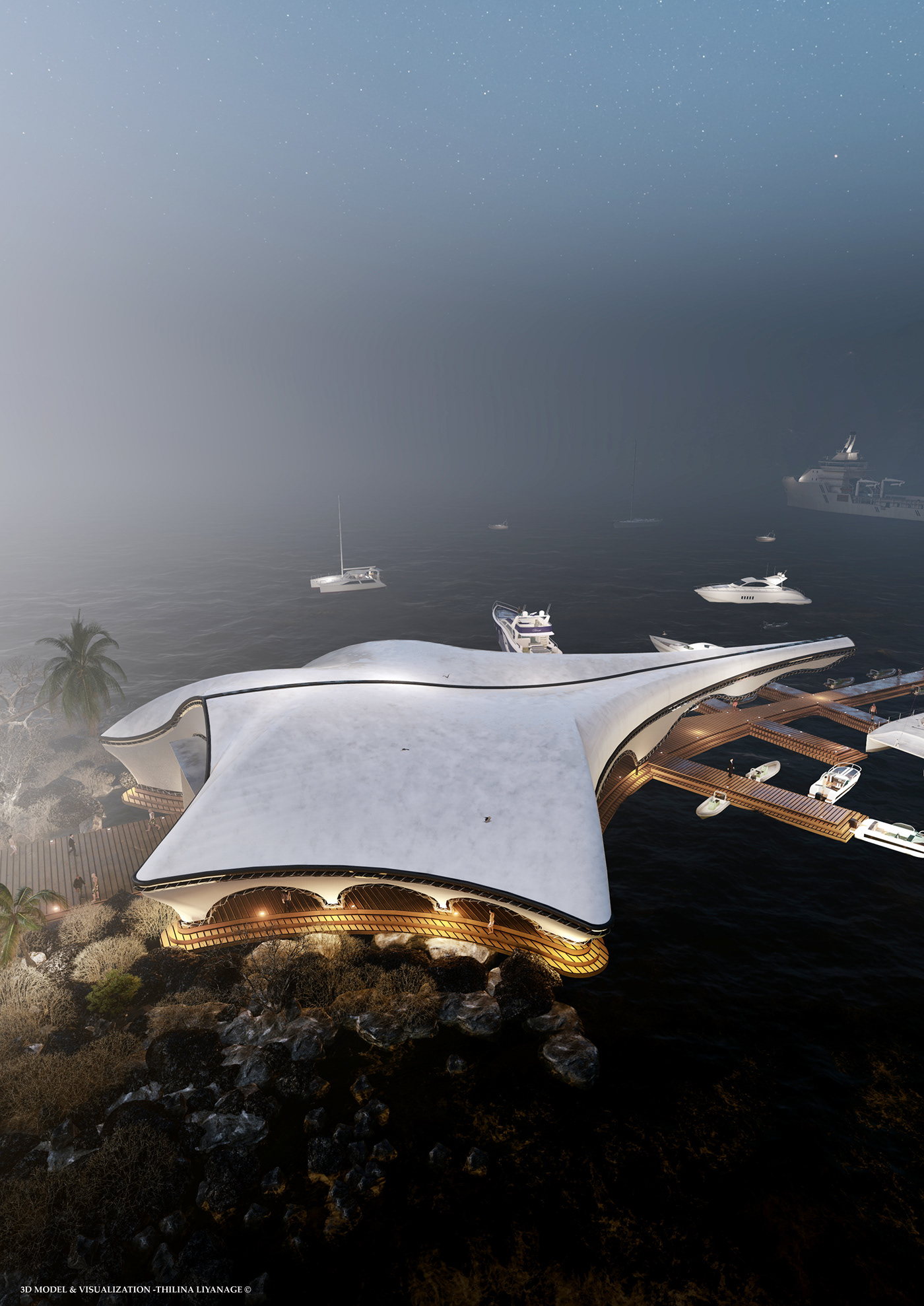 Architectural Concepts architecture boat house marine pier thilina liyanage yacht YACHT CLUB