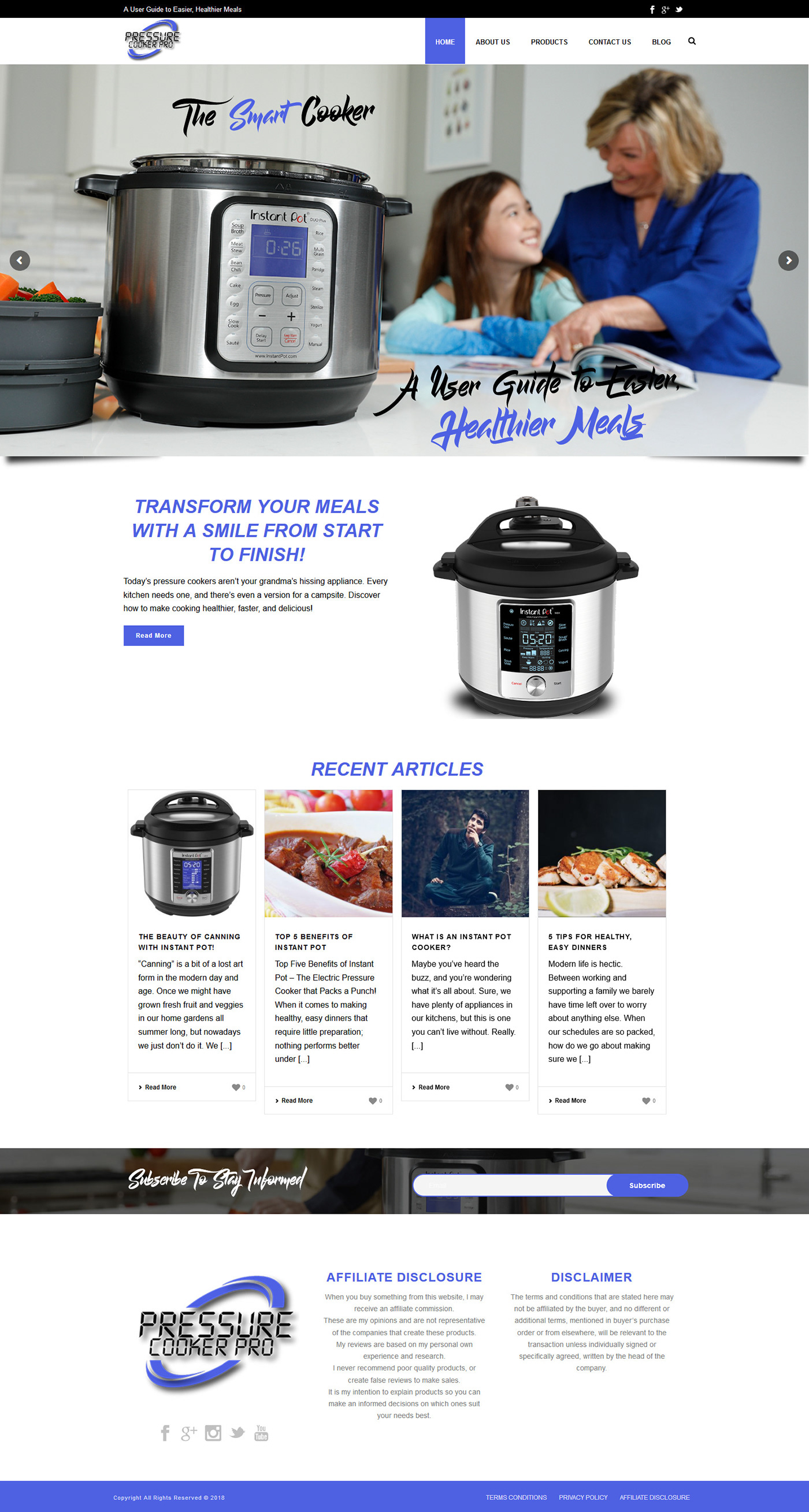 pressure cooker template design landing page website ui Smart Cooker template sales page template Website Design