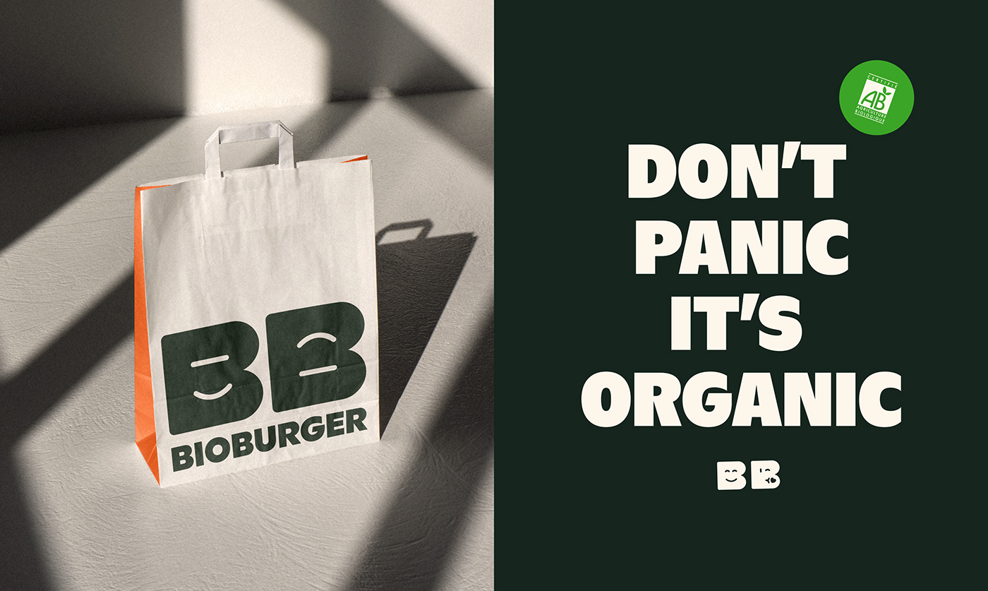Fast food burger brand identity Logo Design visual identity Logotype organic food Packaging Brand Design