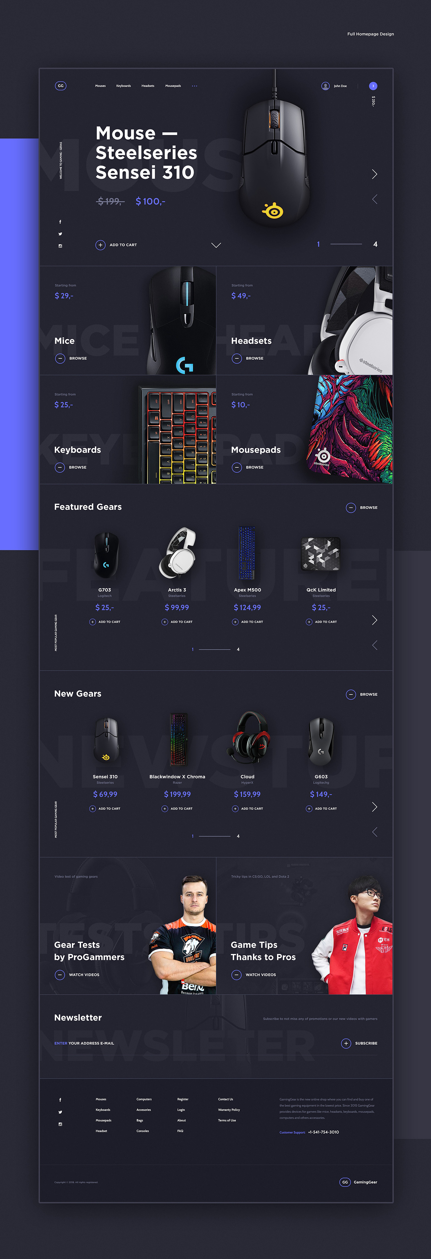 e-commerce Gaming webshop concept Gamer shop store UI ux flat