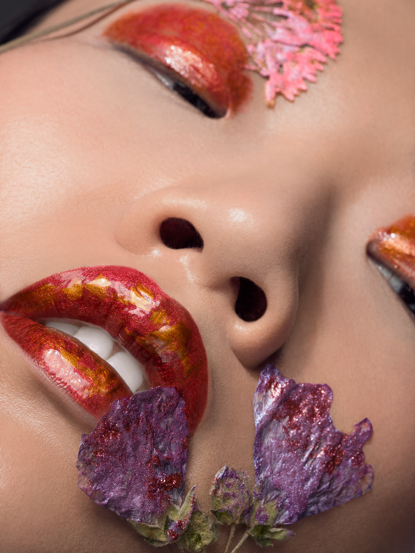 photo retouch makeup color flower details closeup highend