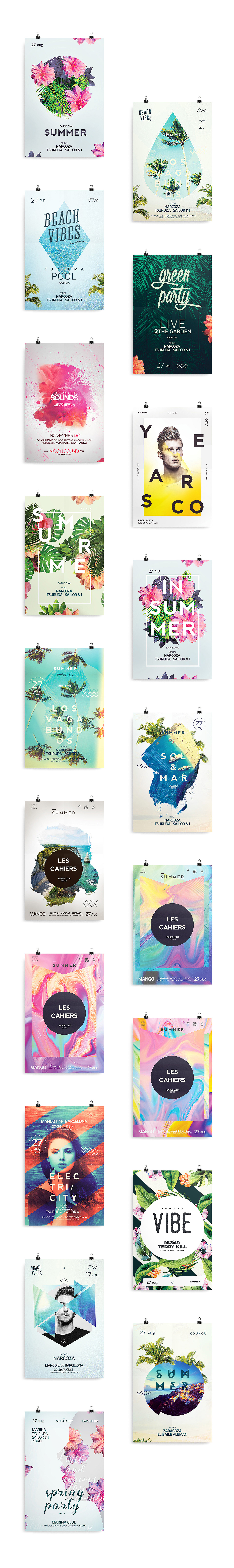 poster flyer summer exotic Tropical templates Event Packaging graphic design  music poster