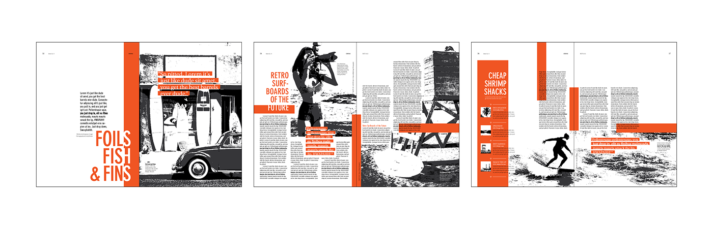 surfing sports editorial magazine graphic design 