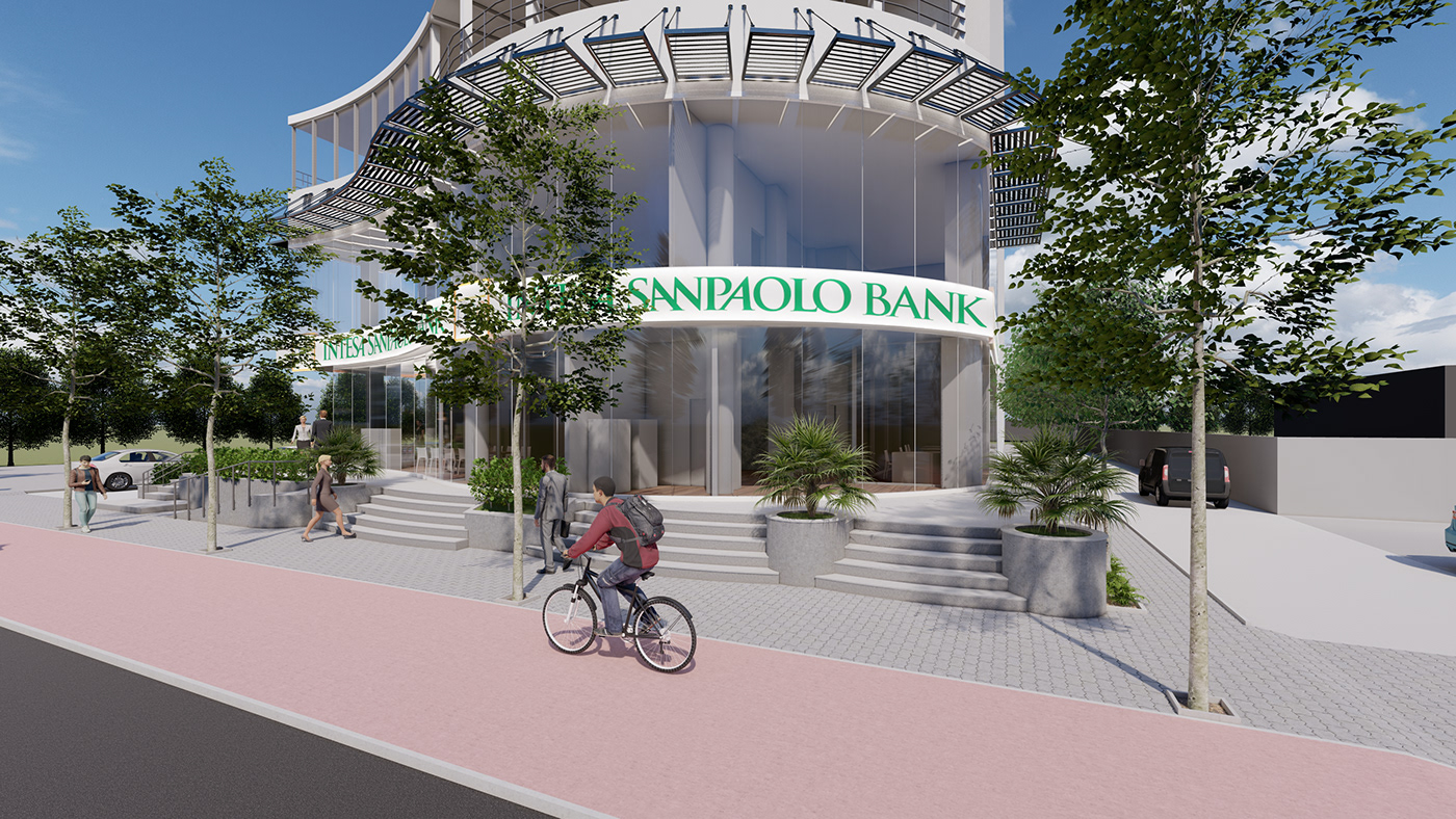 architecture banca Bank banking Interior intesa Intesa San Paolo intesa sanpaolo sanpaolo visualization