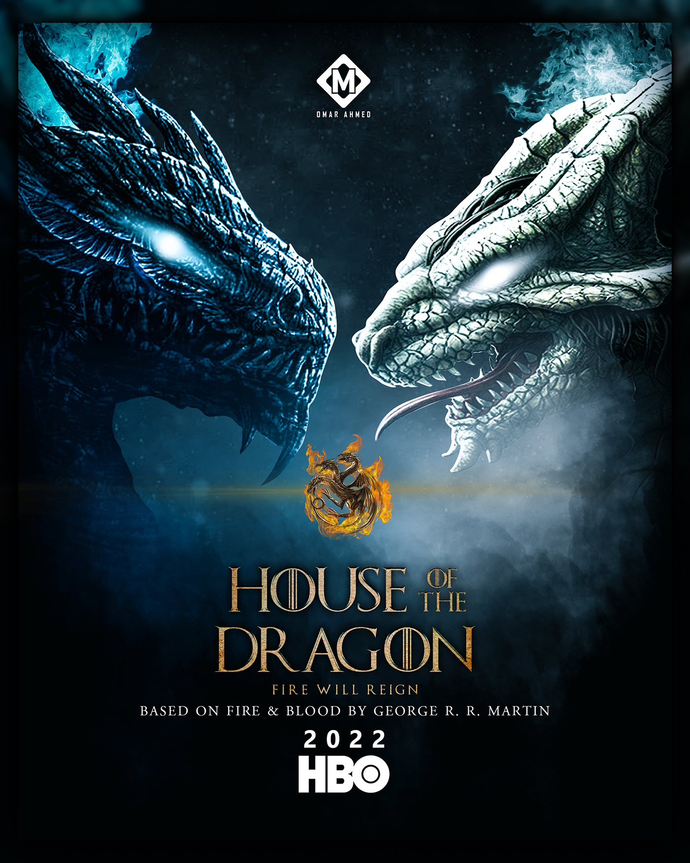 poster design dragon fire House of the Dragon Game of Thrones hbo HBO max photoshop illusion