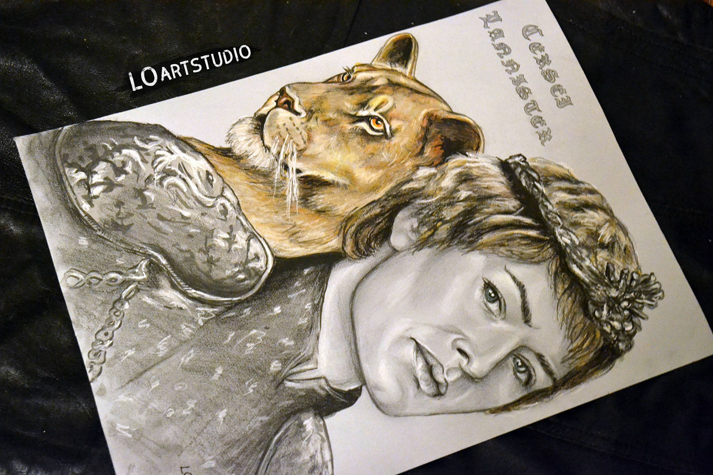 portrait traditionalart graphic graphicportrait gameofthrones fanart movieart lioness sersei queen