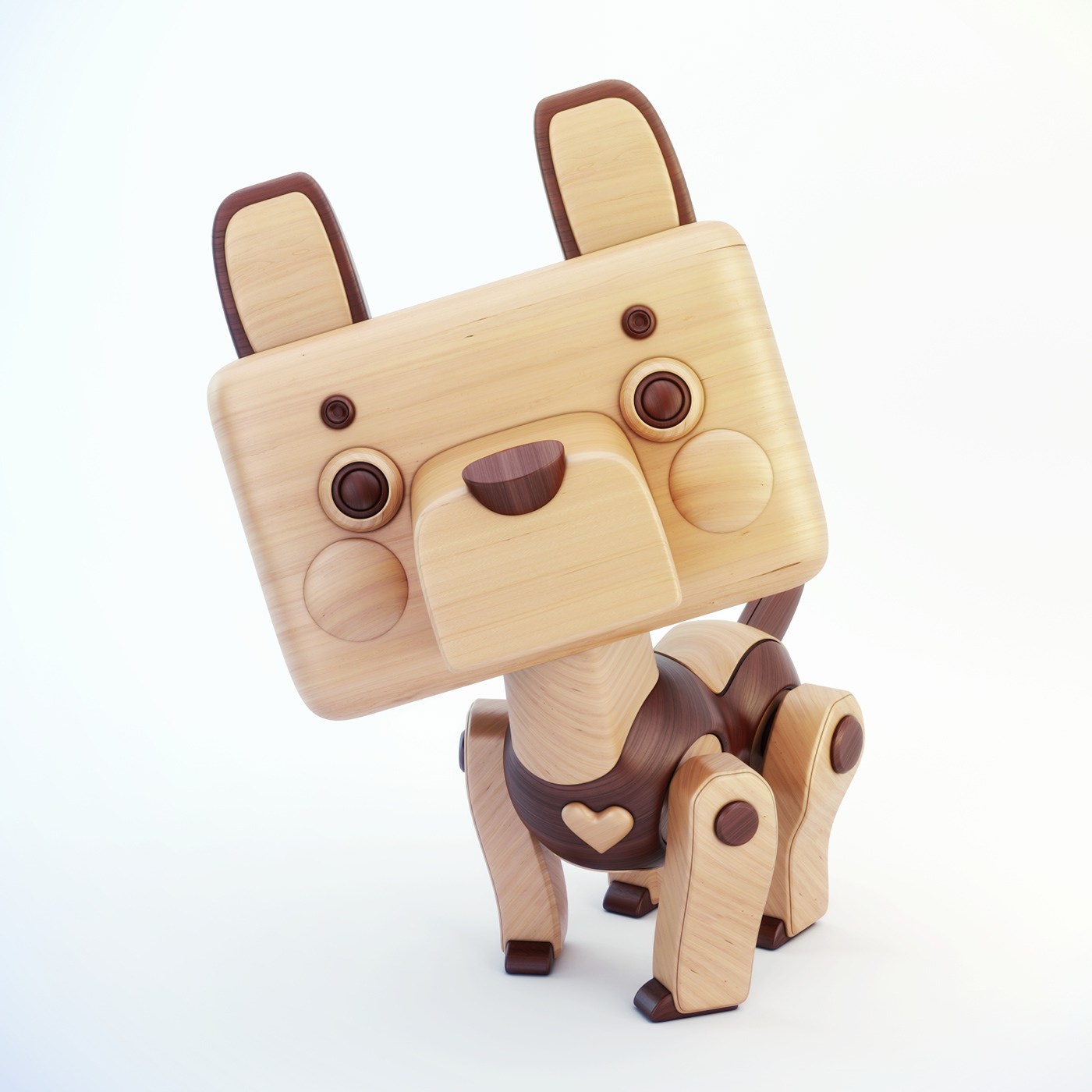 dog Pet puppet companion wooden children kids cute lovely toy
