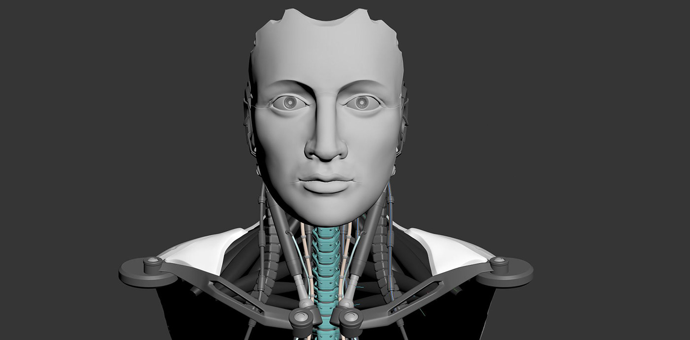 robot android ESET 3dmodel 3D model hitech mechanical face head