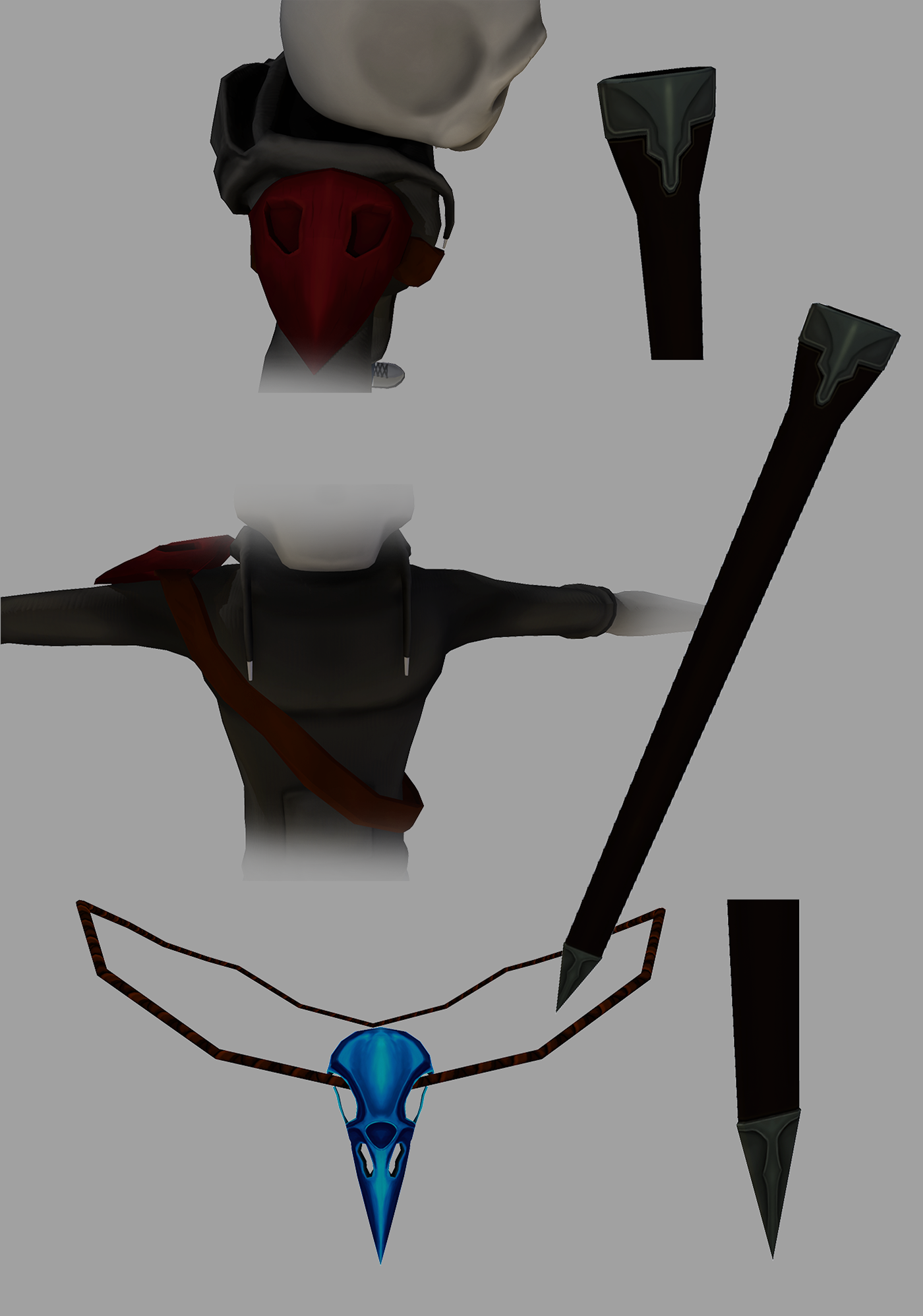 Character reaper skull Sword Magic   monster handpainted 3D