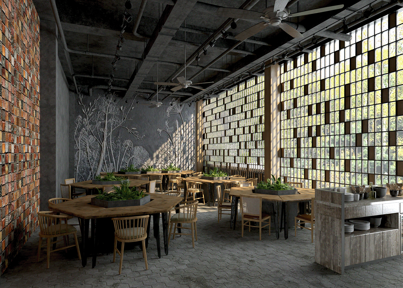 architecture interior design  restaurant