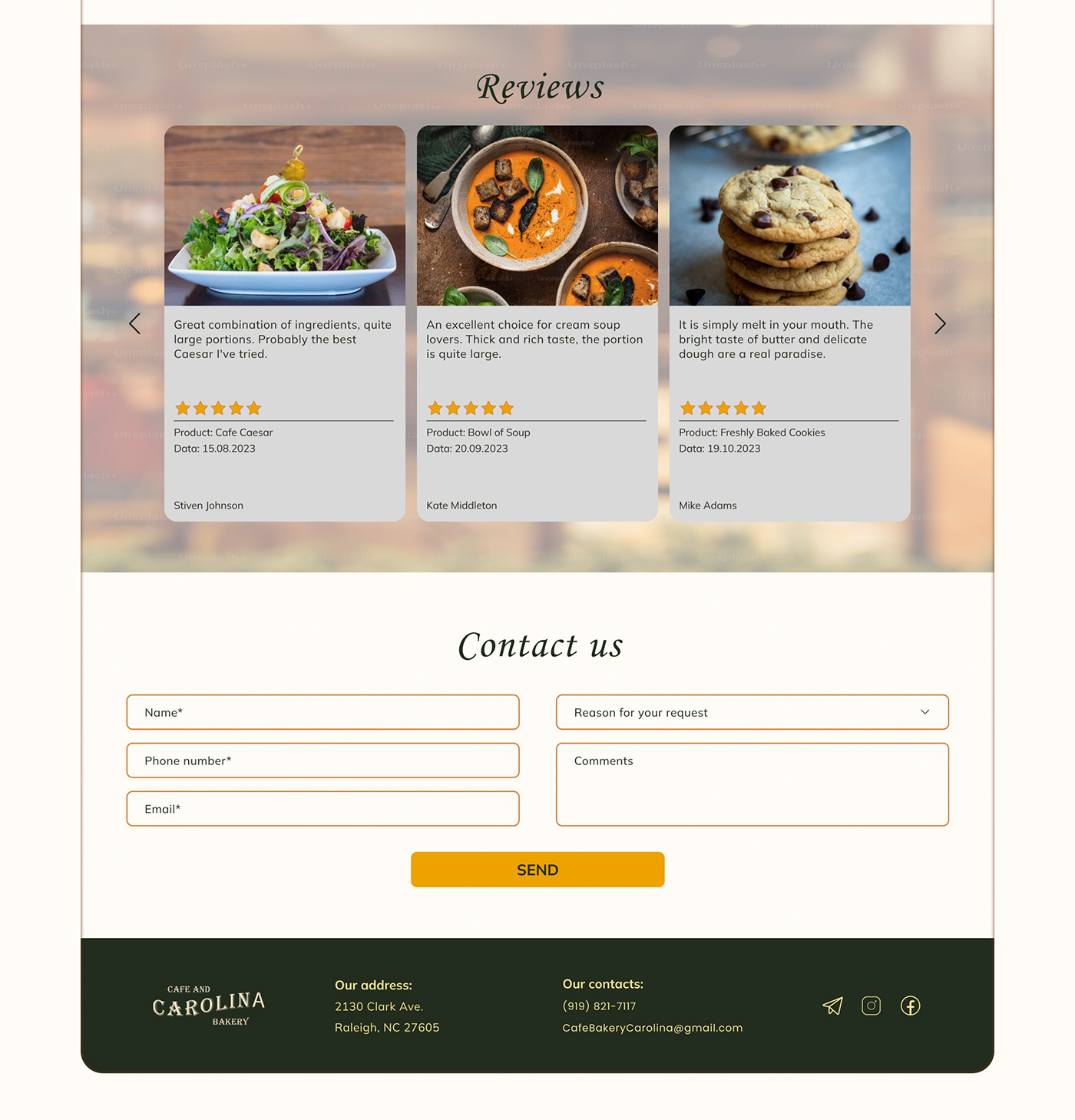 Website UI/UX redesign cafe design ui design