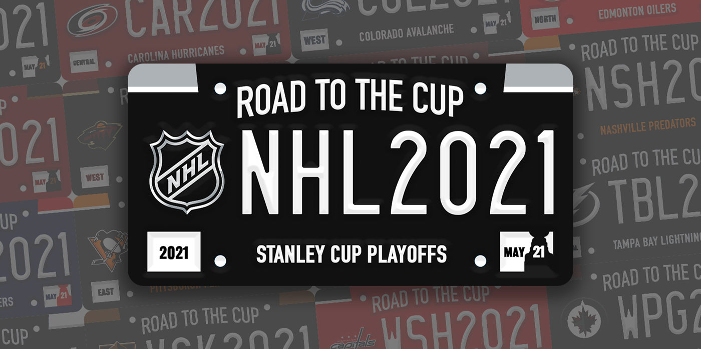 graphic design  hockey ice hockey license plates National Hockey League NHL SMSports sports sports art Sports Design