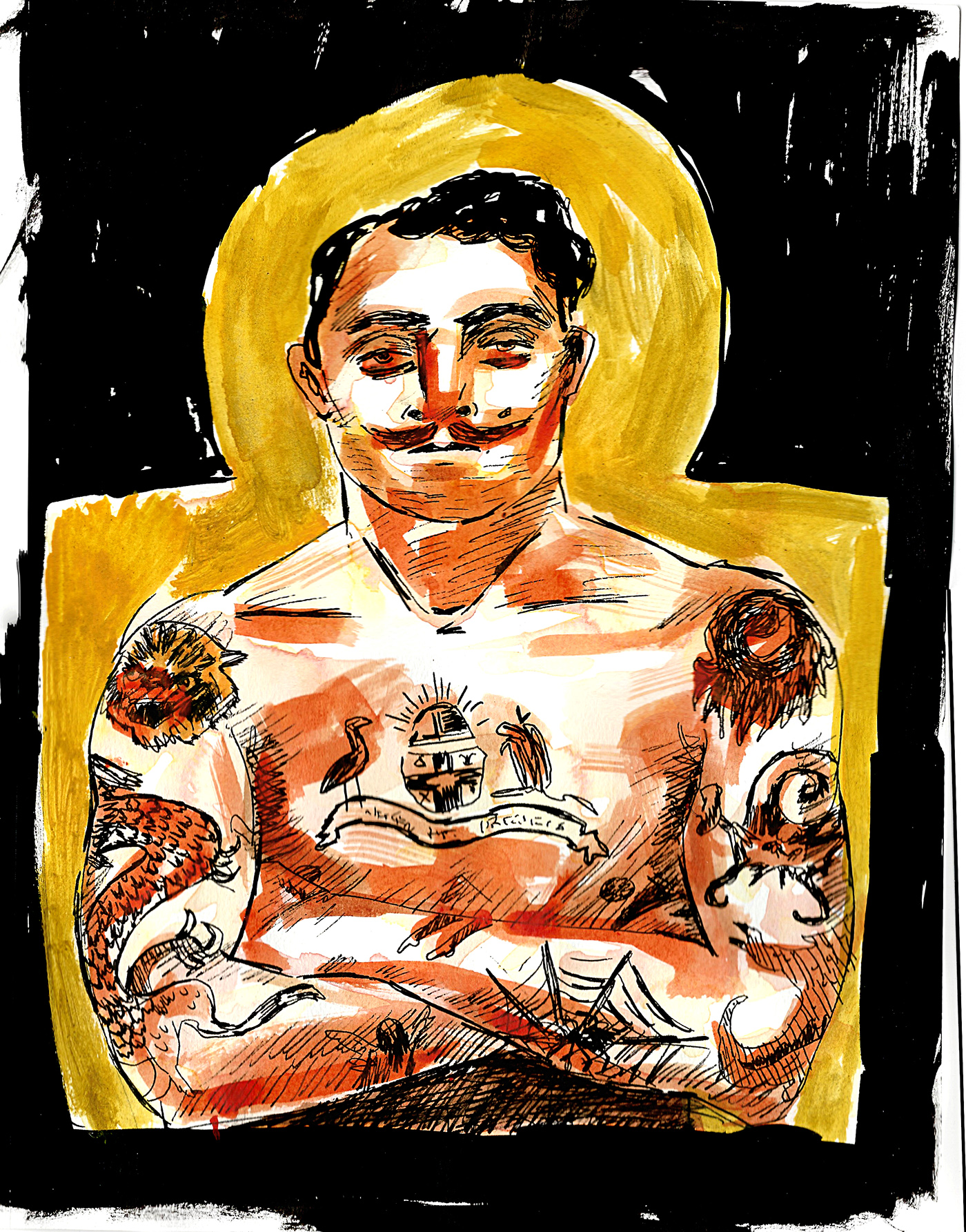 sketchbook tattoo portrait gentleman
