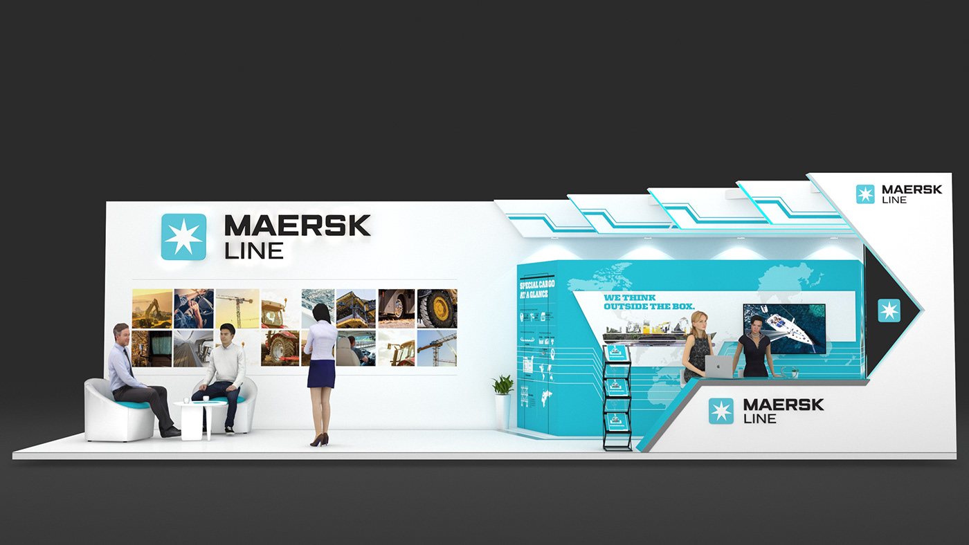 dubai Stand Exhibition  booth 3D vray Render visualization stall transportation