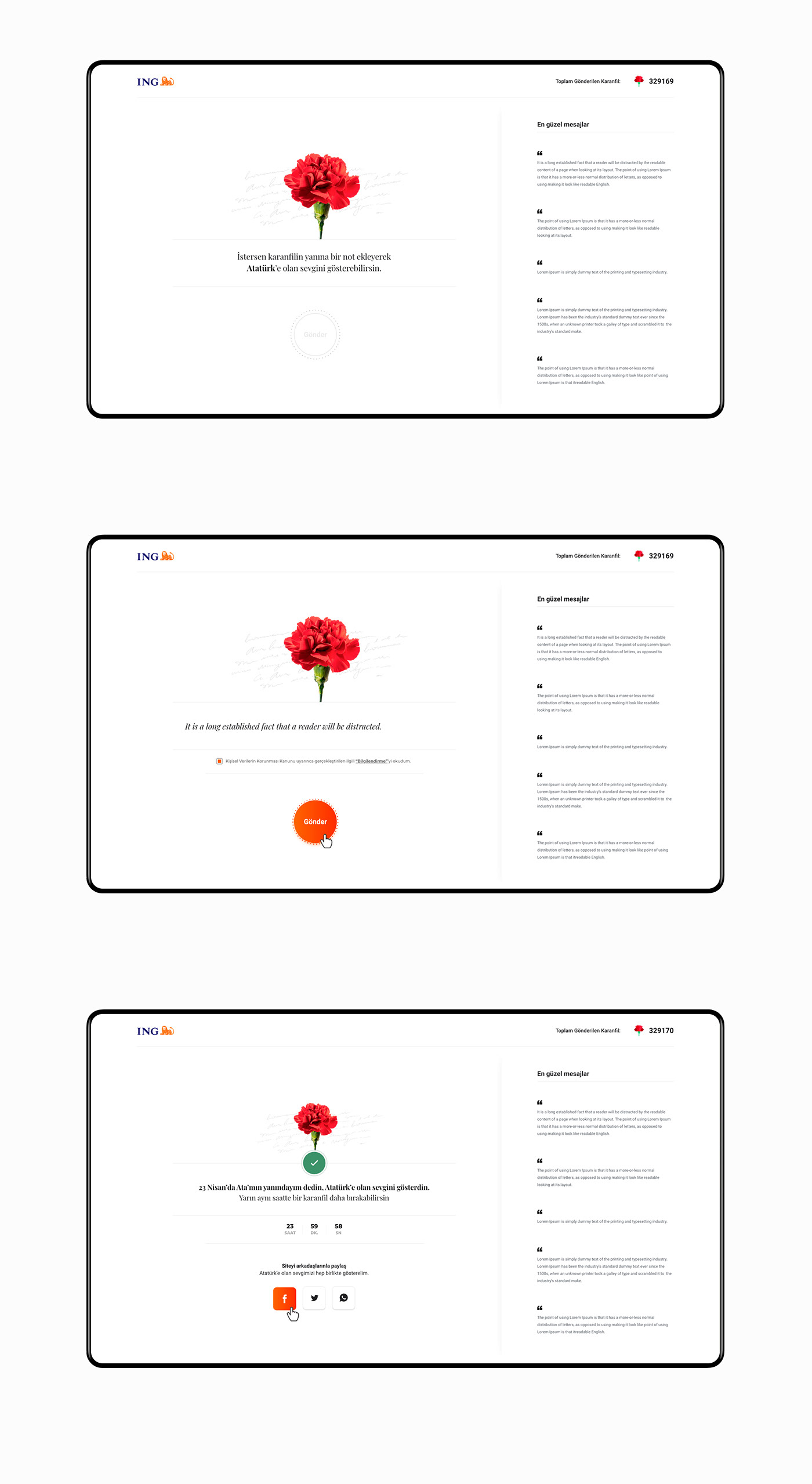 Ataturk Bank creative flat ING Interface minimal UI Website prototype