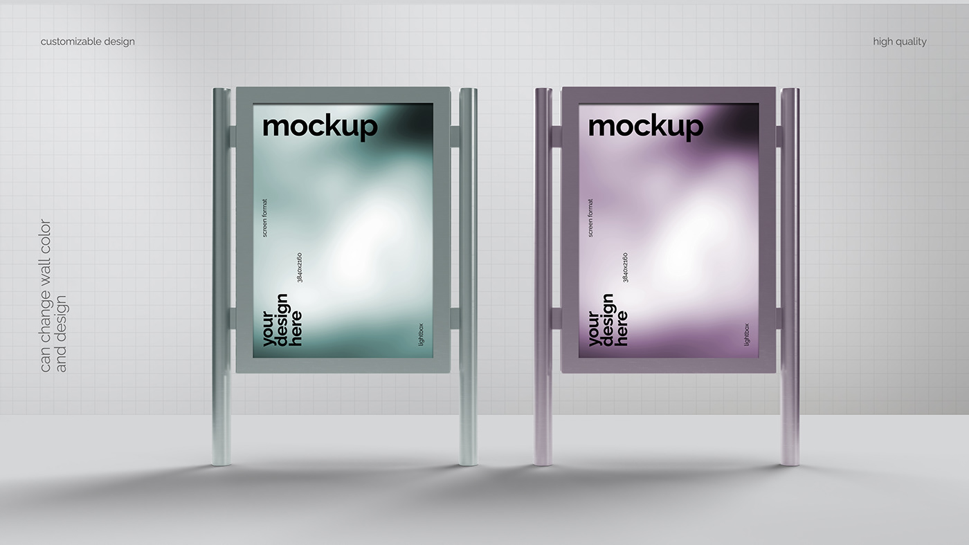 billboard city free light lightbox mock-up Mockup poster Street template