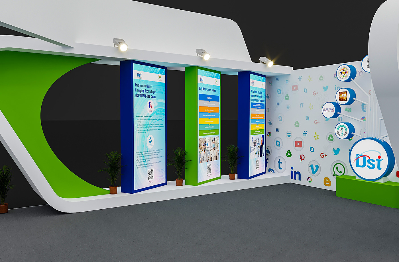 design Graphic Designer corona render  3ds max Render 3D Exhibition  booth pavilion design architecture