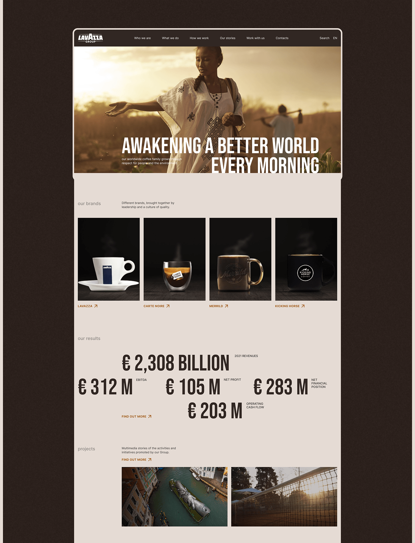 company corporate Corporate Design Figma Lavazza UI/UX Web Design  Website design Layout