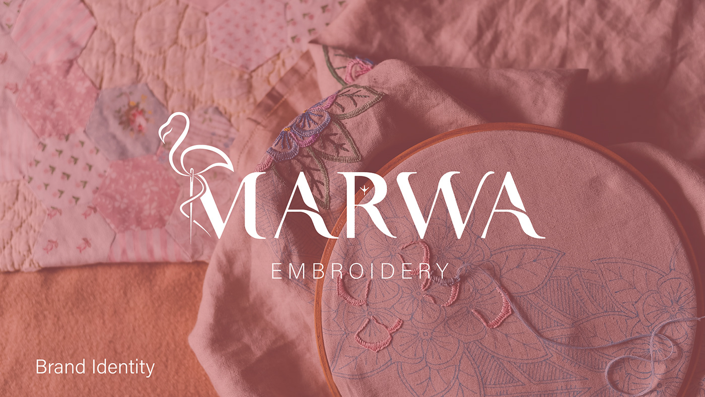 Embroidery stitches sewing handmade Needle thread branding  brand identity Logo Design visual identity