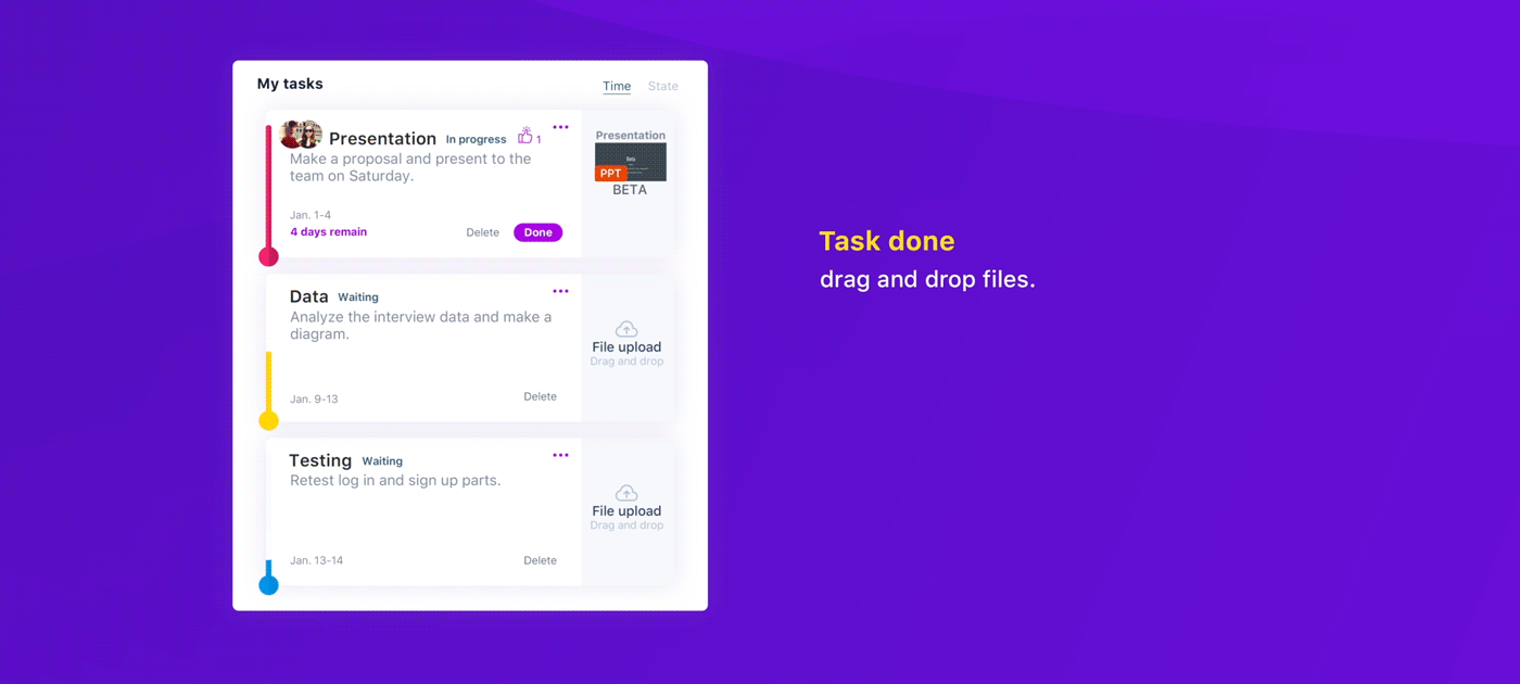 app design dashboard ux UI TEAMWORK motion procrastination interactive design mobile Web