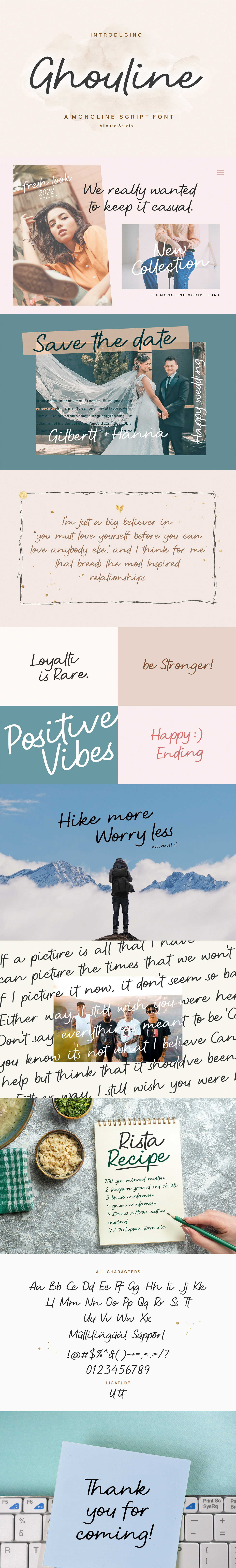 It  is a delicate, beautiful and professional font, get inspired by its playful romantic charm.