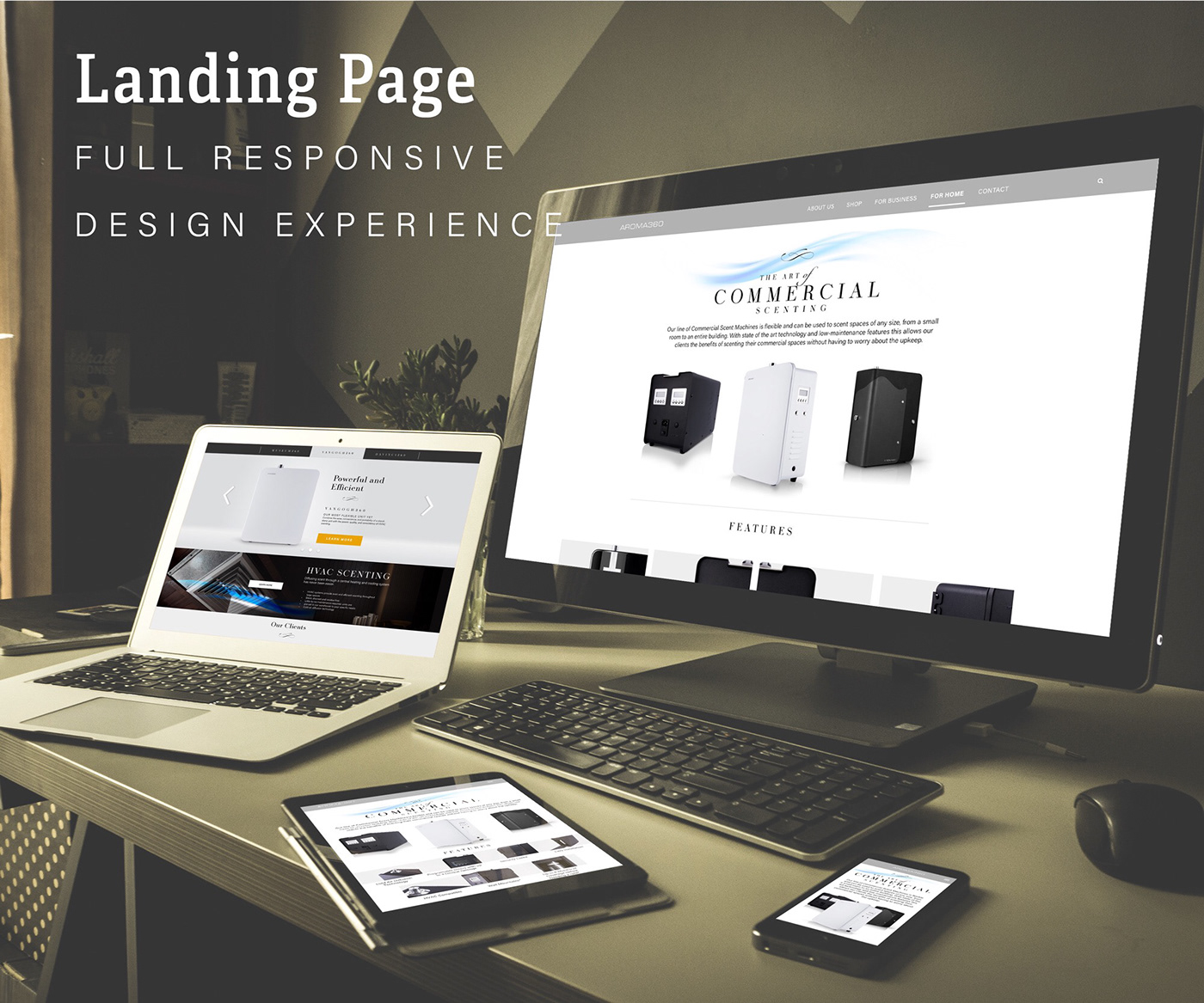 PPC Landing Page Single Page scent marketing commercial scenting unbounce Web Design 