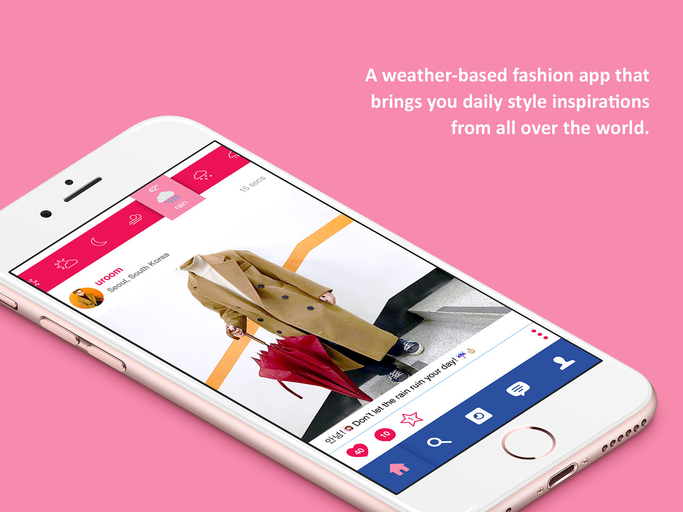 fashion app Style app Style styling  clothes inspiration ideas daily weather based user experience user interface