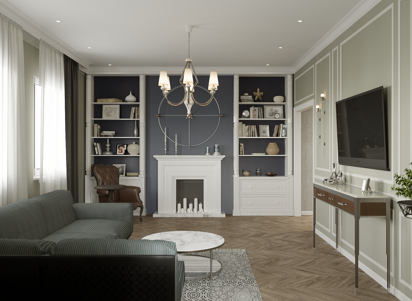 livingroom interiordesign neoclassic luxury corona 3dsmax