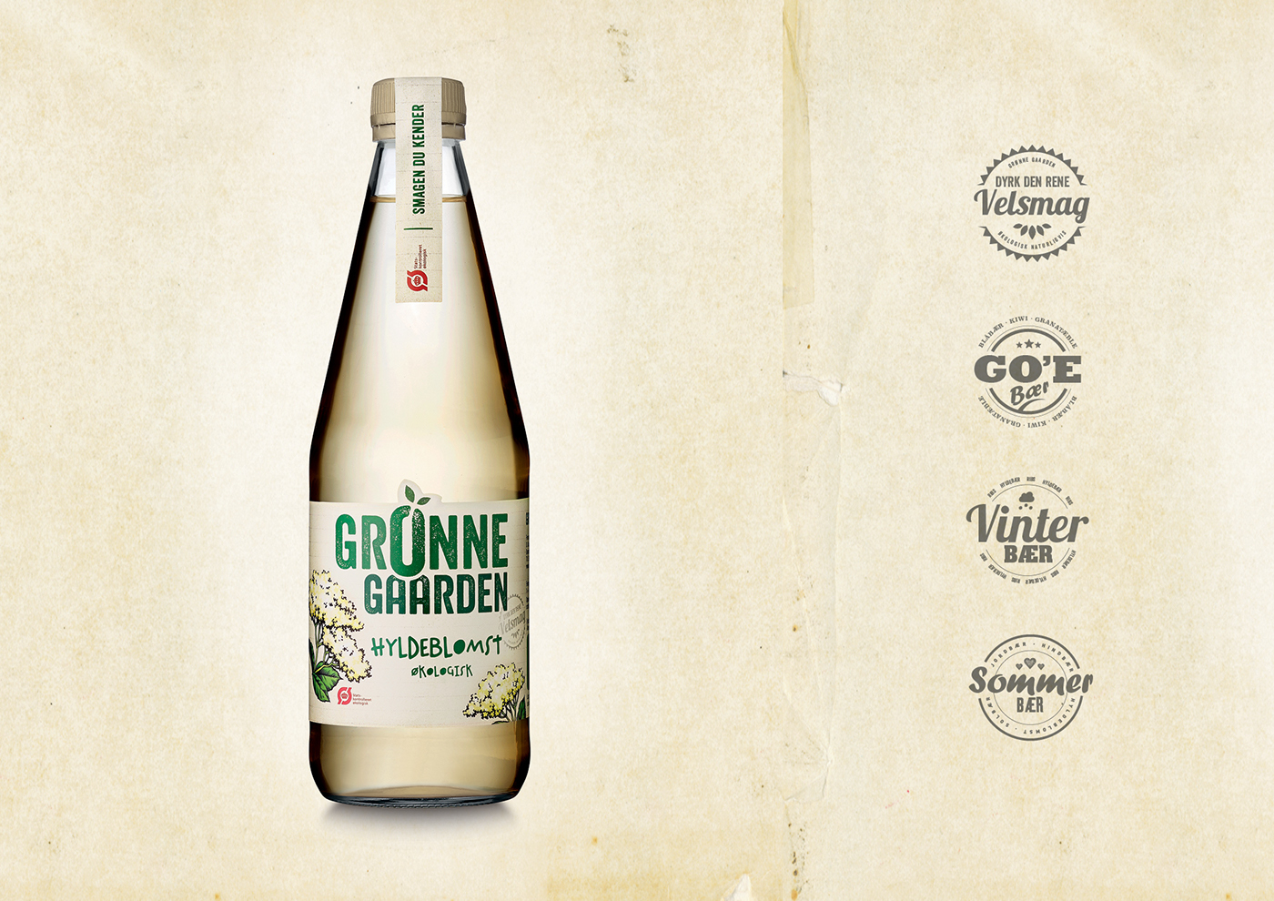 label design squash soft drink bottledesign Grønne Gaarden