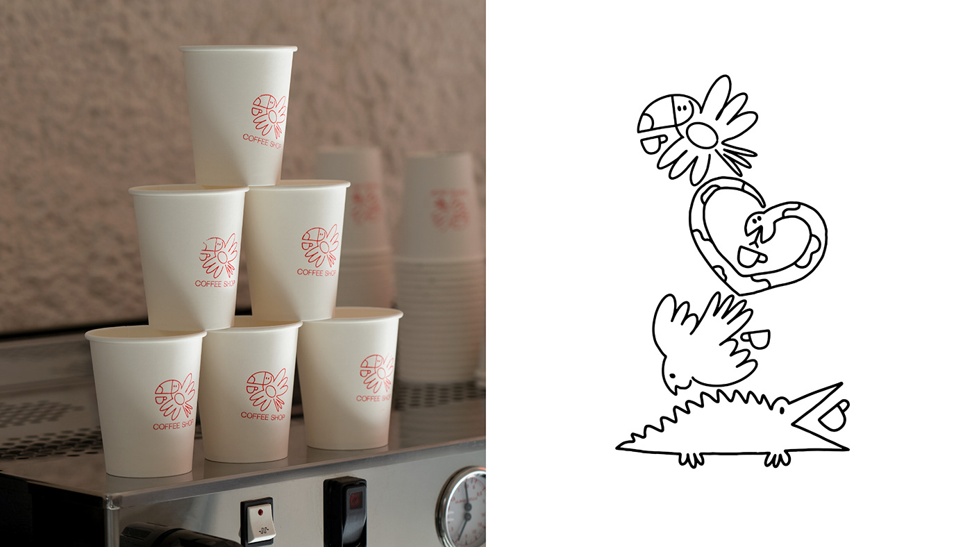 Character design  design Drawing  graphic design  ILLUSTRATION  sketch animals Coffee coffee shop speciality coffee