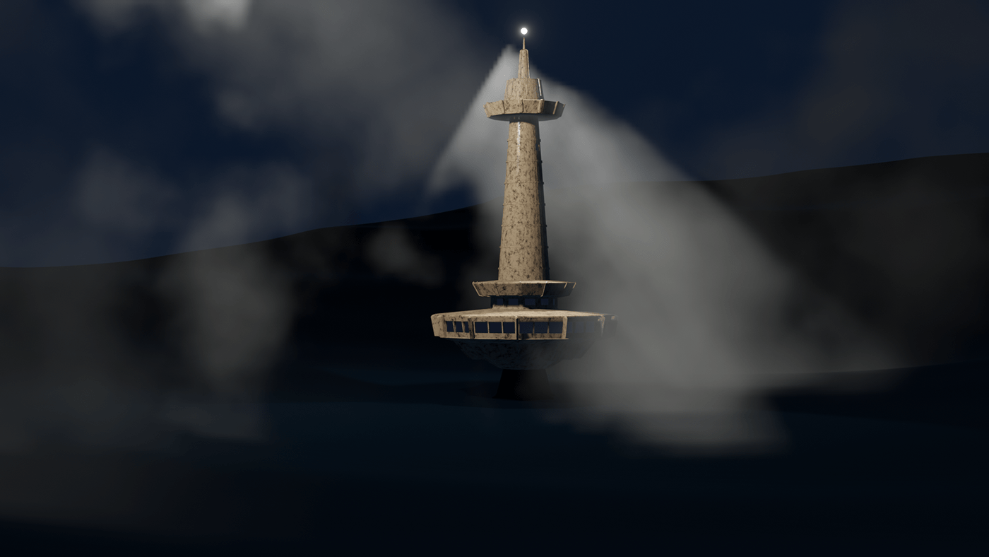 architecture light house modeling 3d Ocean reference Render saucer sea visualization water