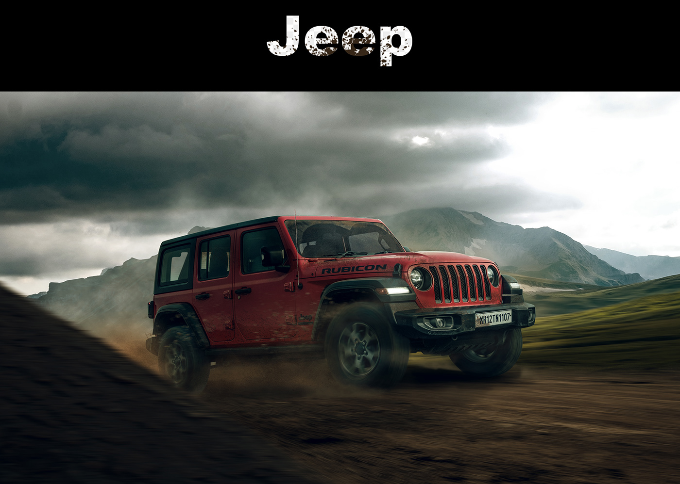4x4 automotive   car concept jeep Offroad Photography  Render Rubicon suv
