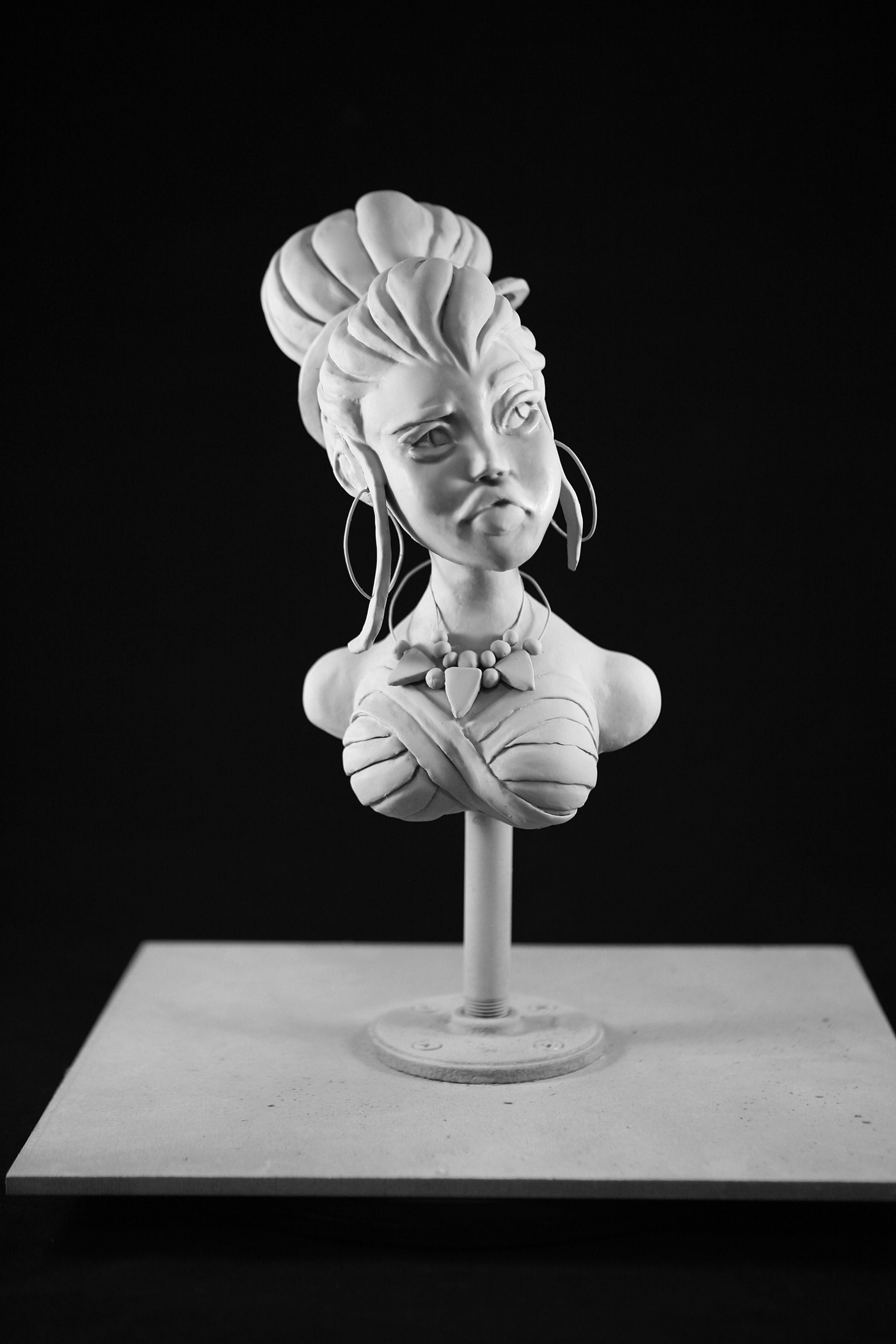 super sculpey sculpture Character design  bust portrait girl face