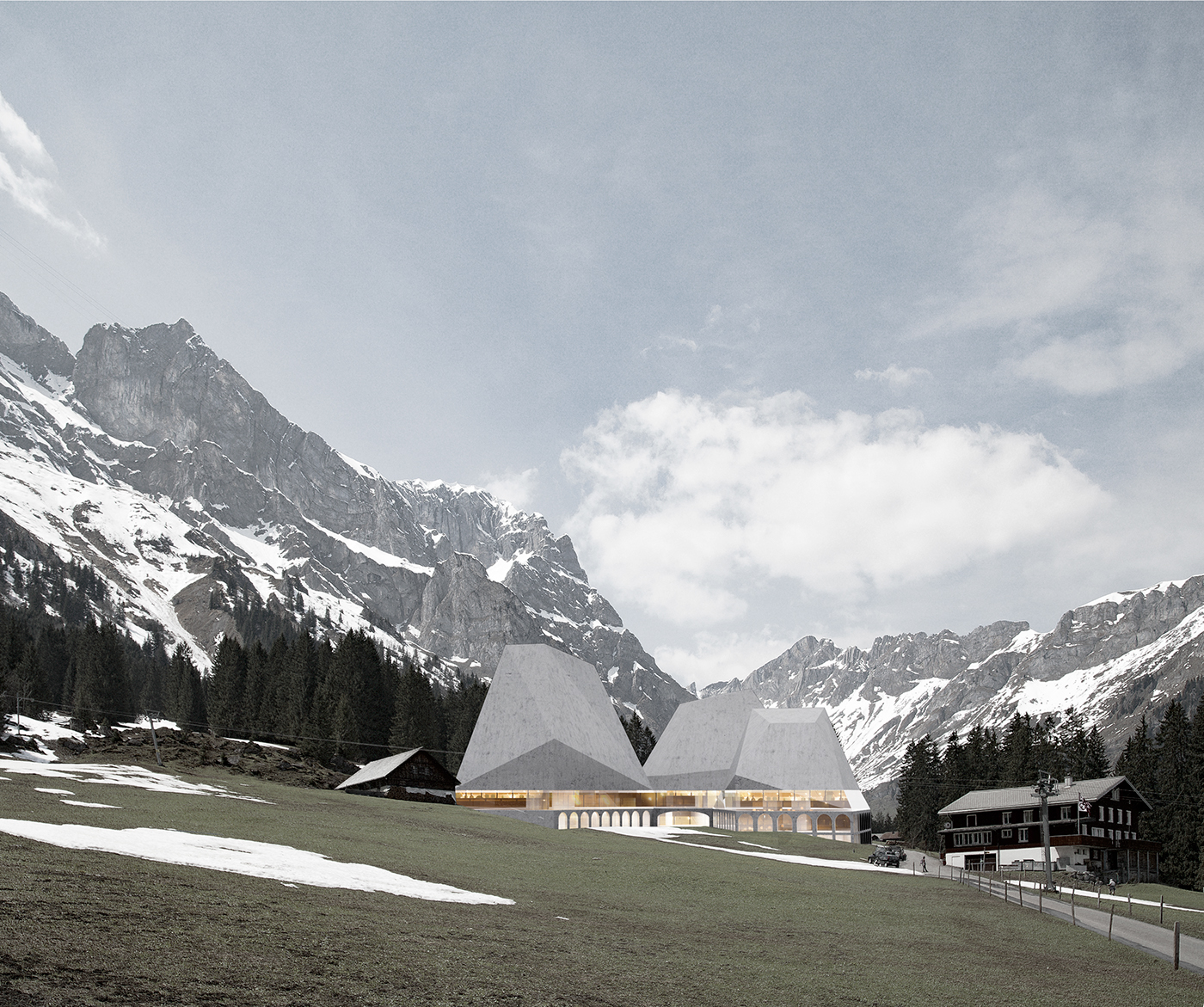 architecture Ski Resort Engelberg Ski mountains Switzerland diploma project master of architecture alps