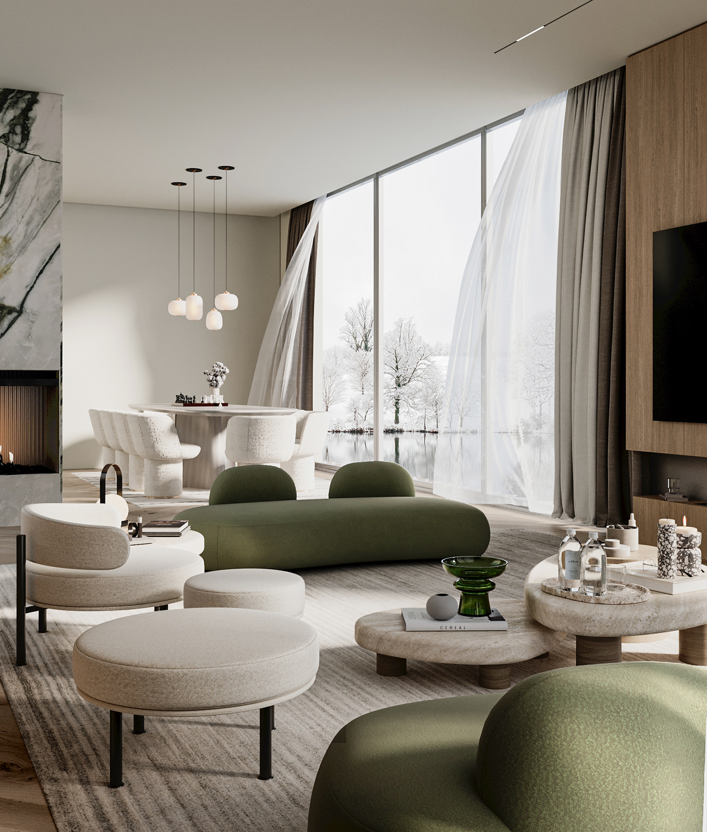 interior design  visualization archviz Render corona 3ds max living room green sofa minimal