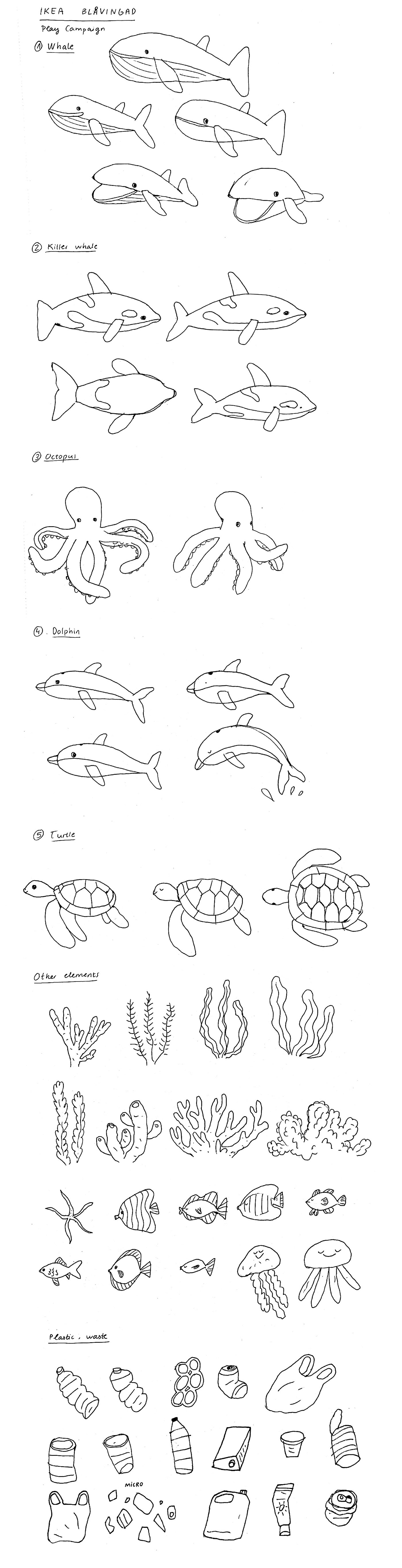 characters fish furniture ikea ILLUSTRATION  mermaid Ocean sea