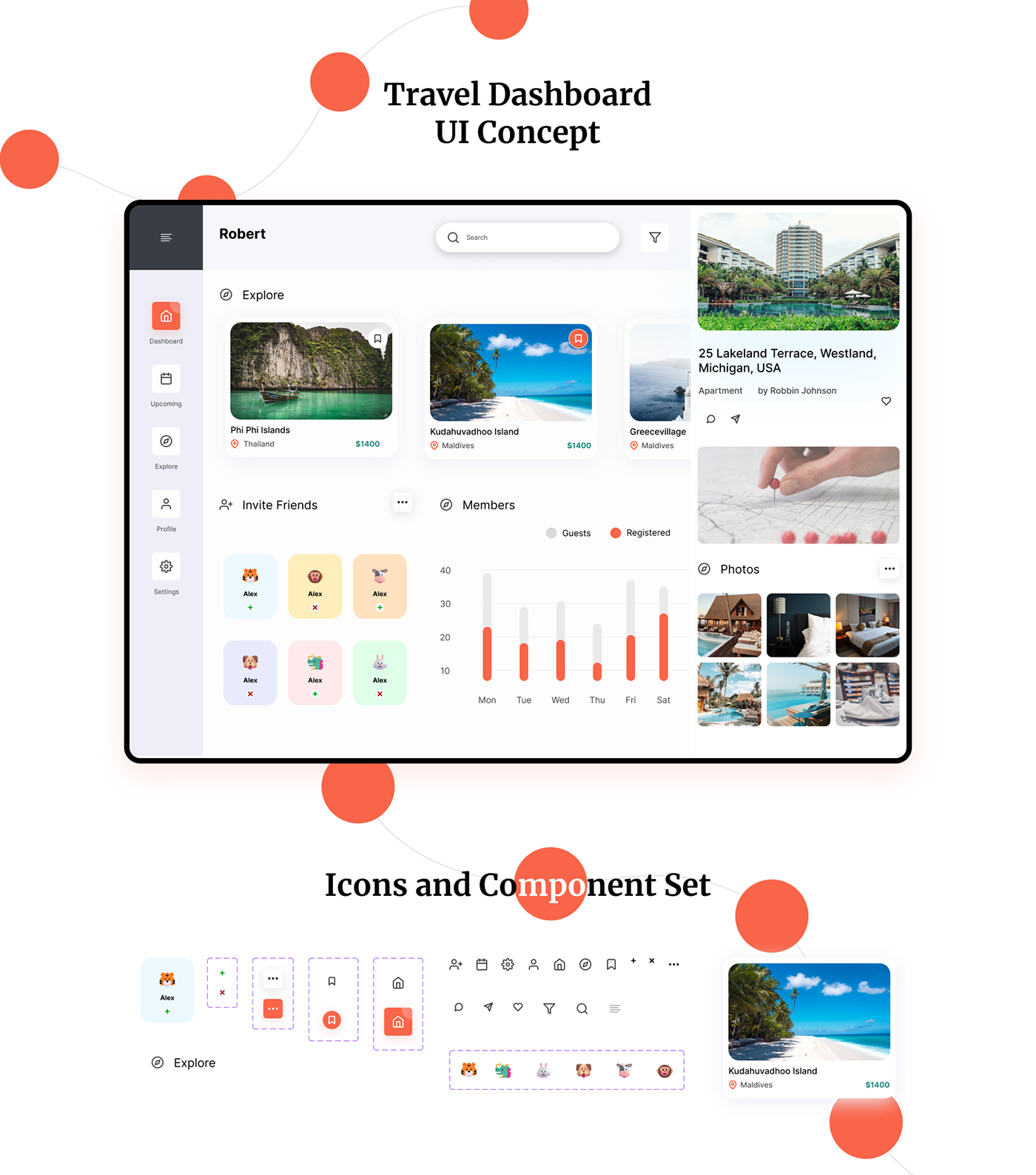 concept dashboard dashboard design Travel UI UIConcept uidesign user interface