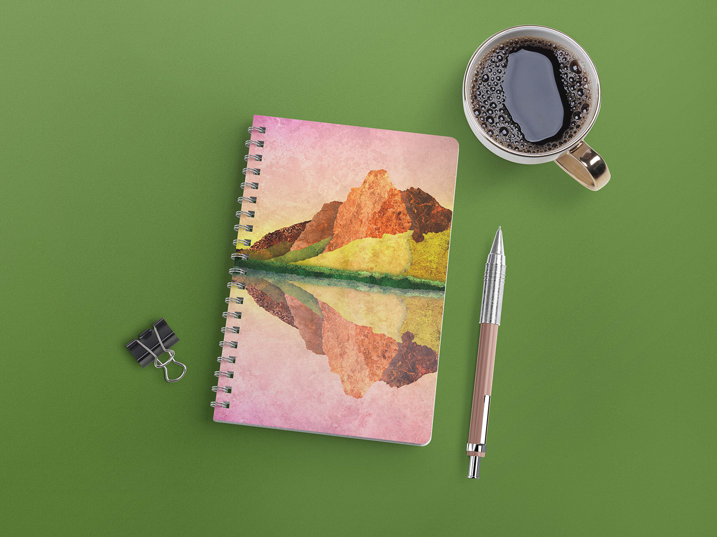 abstract abstraction artwork book Coffee illustrations Landscape mirror notebook reflection