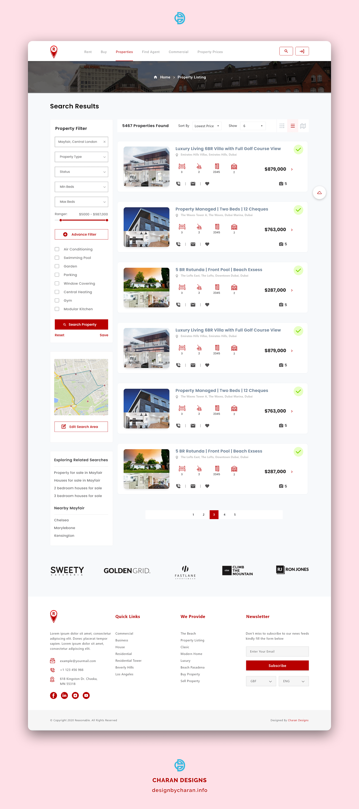 concept Property Listing property search Prototypes real estate residential property ui design UX design Web Design  wire frames