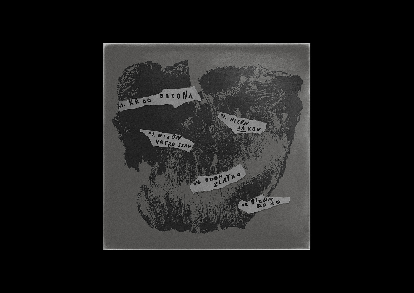 Adobe Portfolio bizon band rock Album cover vinyl animal black invert line dot texture Croatia Love