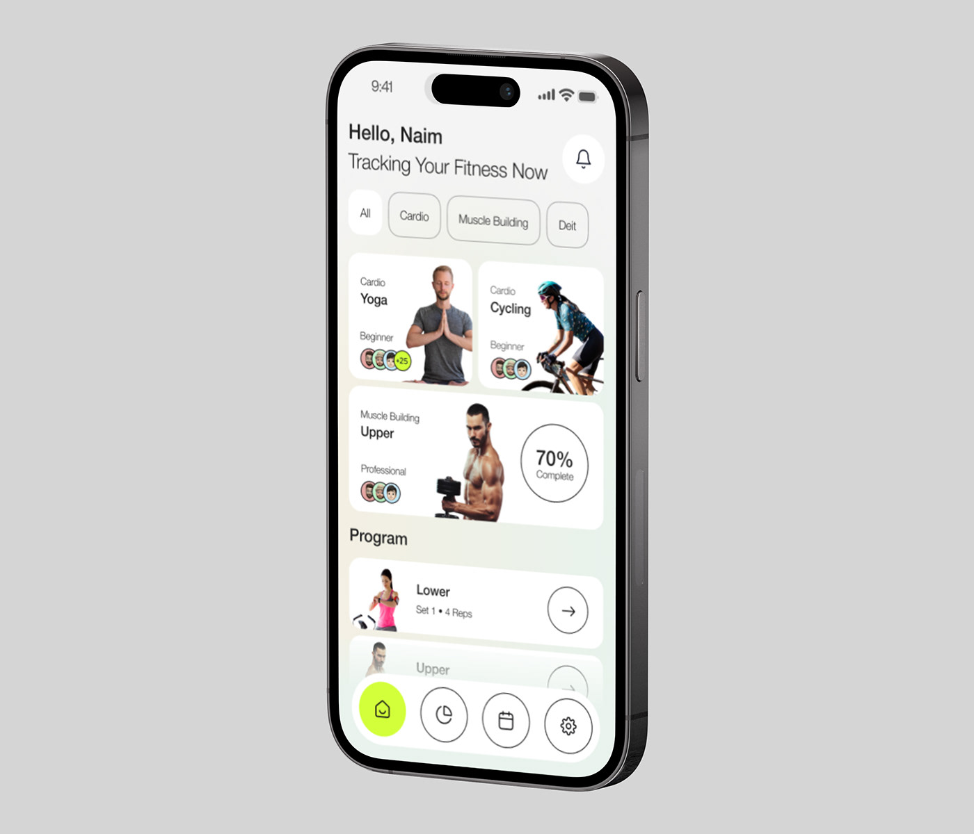 fitness fitness tracker fitness club gym app workout app  Fitness Center workout UI ux Mobile app