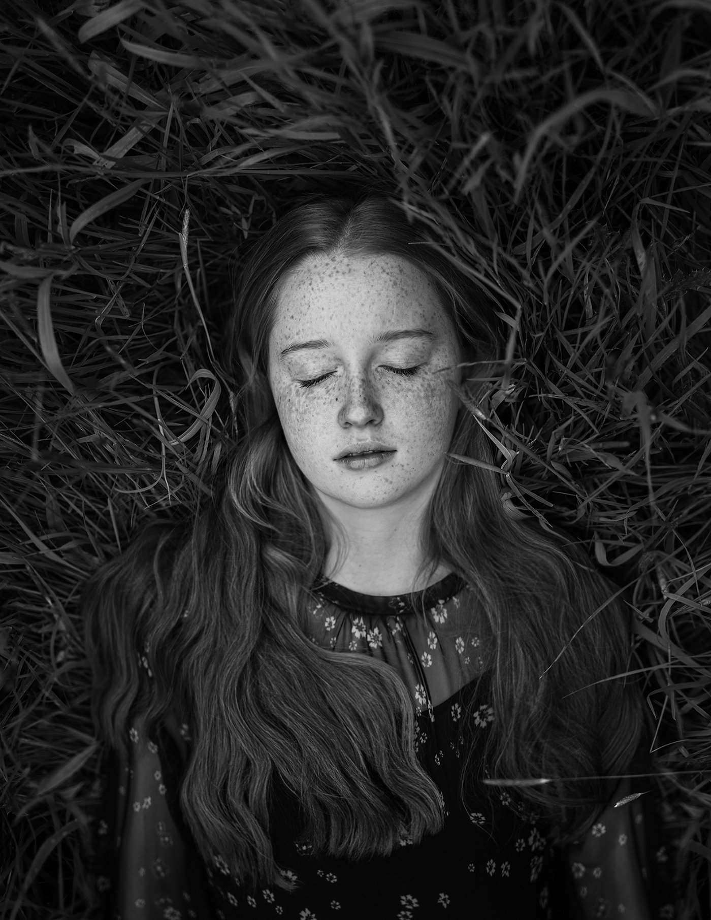 b&w bw freckles monochrome Moody olga gridina Photography  portrait redhead Renaissance